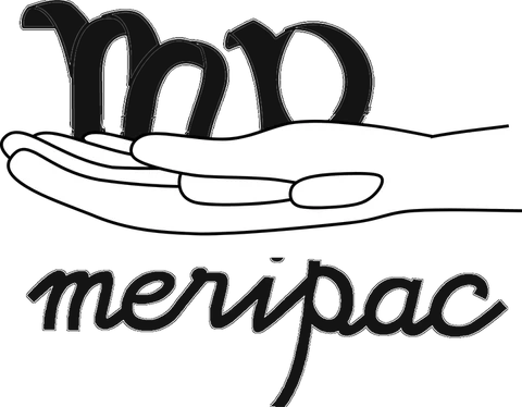 Idea del logo del 2014: le lettere mp sopra una mano aperta e la scritta meripac